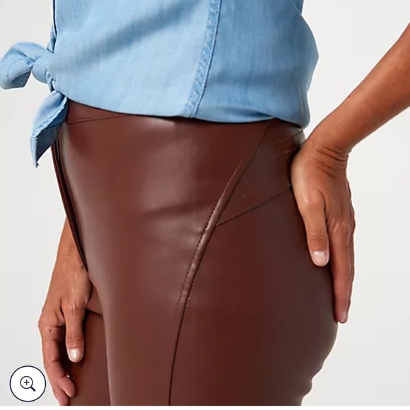 NWT Peace Love World Wide Leg Faux Leather Pants SZ16 & SZ 12 - Picture 4 of 11